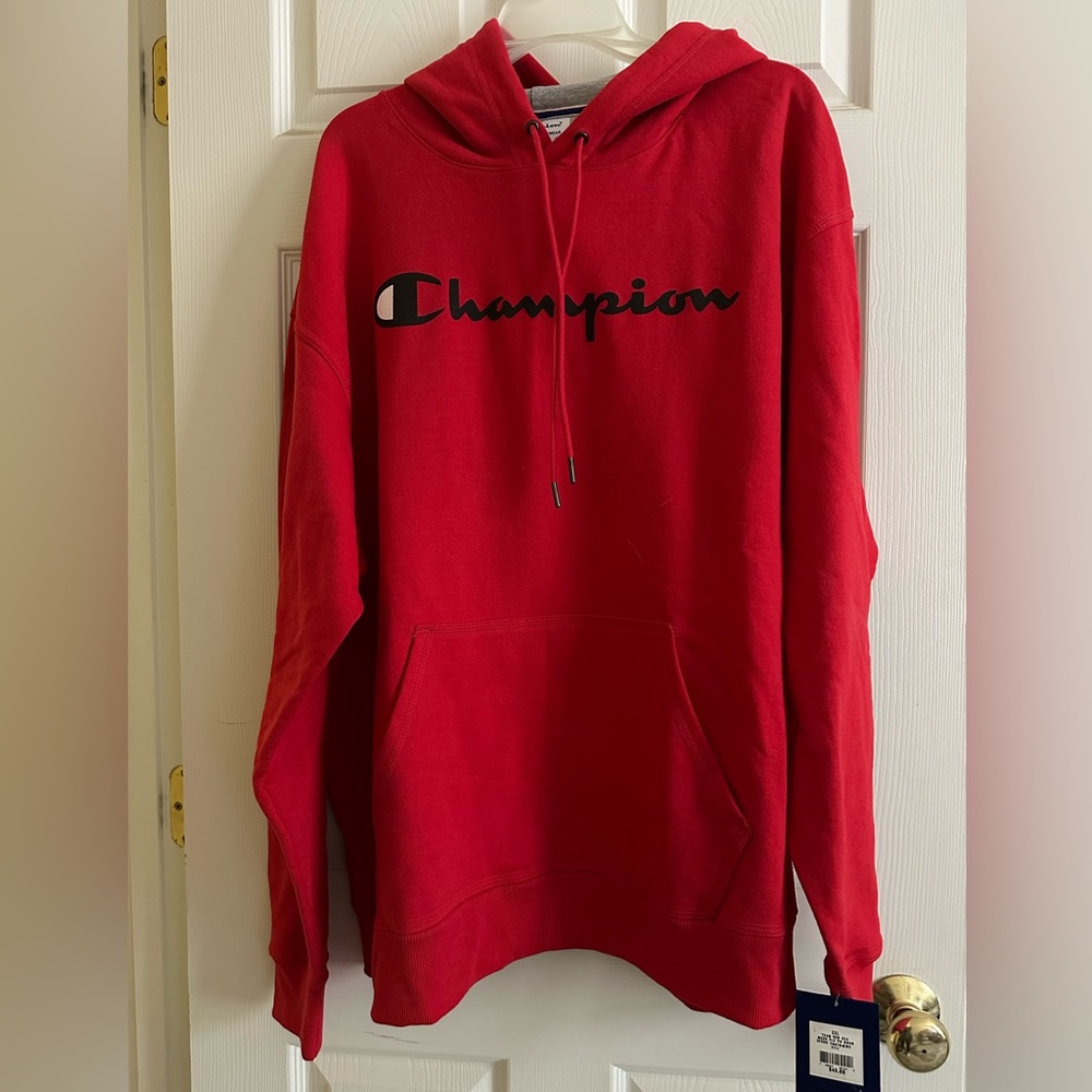 Red Champion Hoodie Powerblend Sweatshirt in size 2XL. New with tags, retail $45
